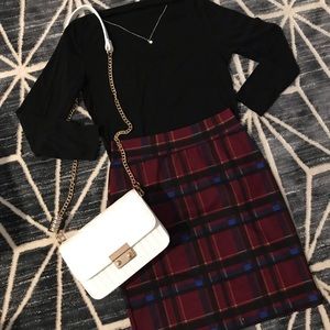 XS ReneeC Plaid Pencil Skirt